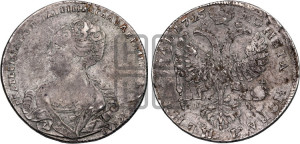 1 рубль 1725 года СПБ (Портрет влево, Петербургский тип, знак двора СПБ под орлом)