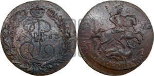 2 копейки 1763 года ММ (ММ, Красный  монетный двор)