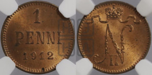 1 пенни 1912 года