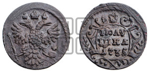 Полушка 1735 года (грудь узкая, в крыле 9-10 перьев)