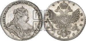 1 рубль 1738 года СПБ (петербургский тип, СПБ под рукавом)