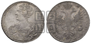 1 рубль 1725 года СП-Б (Портрет влево, Петербургский тип, знак двора СПБ под орлом)
