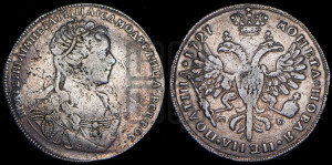 Полтина 1727 года СПБ (бюст разделяет надпись)