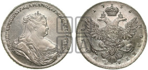 1 рубль 1738 года (петербургский тип, без СПБ, петербургский орел)