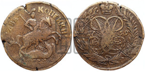 2 копейки 1759 года (гурт сетчатый)