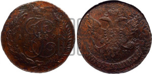 5 копеек 1791 года ЕМ (Павловский перечекан)