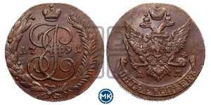 5 копеек 1791 года АМ (АМ, Аннинский монетный двор)