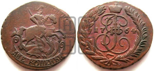 2 копейки 1764 года ММ (ММ, Красный  монетный двор)