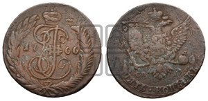 5 копеек 1766 года СПМ (СПМ, Санкт-Петербургский монетный двор)