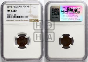 1 пенни 1892 года