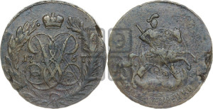 2 копейки 1757 года (гурт сетчатый)