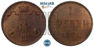 1 пенни 1882 года