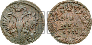 Денга 1731 года (крест державы простой)