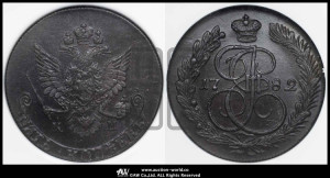 5 копеек 1782 года КМ (КМ, Сузунский монетный двор)