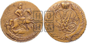 2 копейки 1757 года (гурт сетчатый)