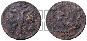 Денга 1731 года (крест державы узорчатый)