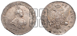 Полтина 1749 года ММД (ММД под портретом)