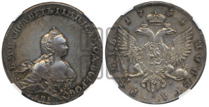 1 рубль 1754 года СПБ / I M (СПБ, портрет работы Скотта)