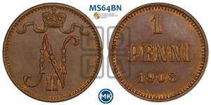 1 пенни 1908 года