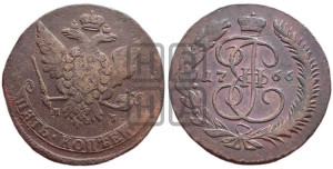 5 копеек 1766 года ММ (ММ, Красный  монетный двор)