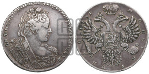 1 рубль 1731 года (без броши на груди, с локоном за ухом)