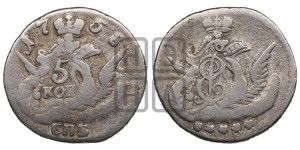 5 копеек 1758 года СПБ (кружок малого формата)