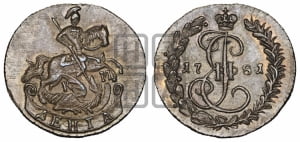 Денга 1781 года КМ (КМ, Сузунский монетный двор). Новодел.