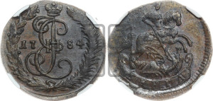 Денга 1784 года КМ (КМ, Сузунский монетный двор)