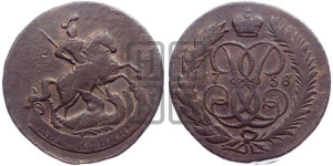 2 копейки 1758 года (гурт сетчатый)