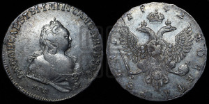 1 рубль 1742 года ММД (ММД под портретом, край корсажа ровный)