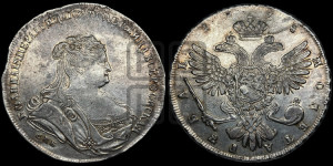 1 рубль 1738 года СПБ (петербургский тип, СПБ под рукавом)
