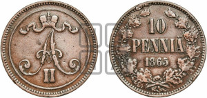 10 пенни 1865 года