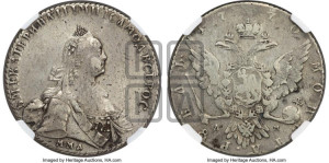1 рубль 1770 года ММД/ДМ ( MMД, без шарфа на шее)