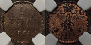 Пенни 1874 года