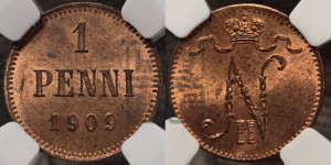 1 пенни 1909 года