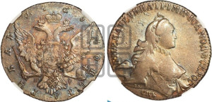 1 рубль 1765 года СПБ / ЯI (с шарфом на шее)