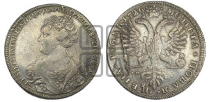 1 рубль 1726 года СП-Б (Портрет влево, Петербургский тип, знак двора СПБ под орлом)