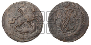2 копейки 1757 года (гурт сетчатый)