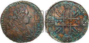1 рубль 1728 года (голова внутри надписи, без звезды на плаще)