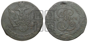 5 копеек 1763 года СПМ (СПМ, Санкт-Петербургский монетный двор)