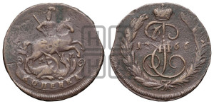 1 копейка 1766 года ММ (ММ или без букв, Красный  монетный двор)