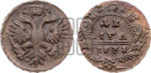 Денга 1731 года (крест державы простой)