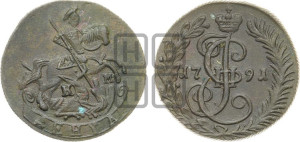 Денга 1791 года КМ (КМ, Сузунский монетный двор)