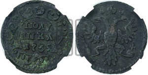 Полушка 1735 года (грудь узкая, в крыле 9-10 перьев)