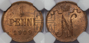 1 пенни 1909 года