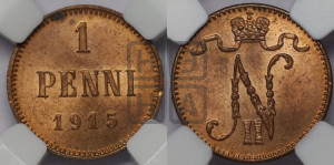 1 пенни 1915 года