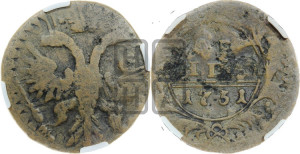 Денга 1731 года (крест державы узорчатый)
