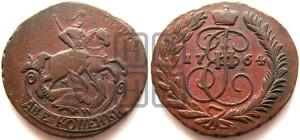 2 копейки 1764 года ММ (ММ, Красный  монетный двор)