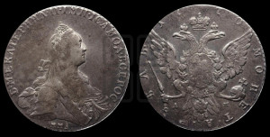 1 рубль 1770 года ММД/ДМ ( MMД, без шарфа на шее)