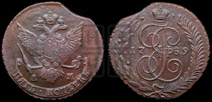 5 копеек 1789 года АМ (АМ, Аннинский монетный двор)